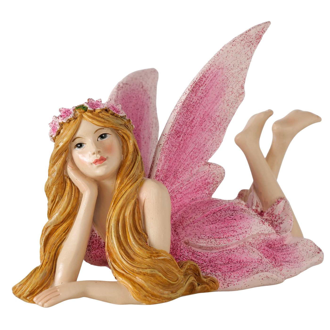 Elfenfiguren Set Simonetta 2er Handbemalt Liegend Pink Lila Deko