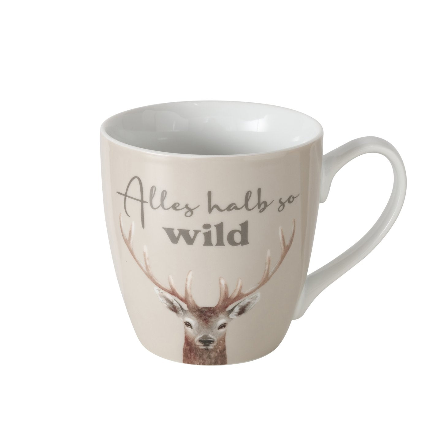 Set of 6 jumbo cups wild - deer motif, 480 ml