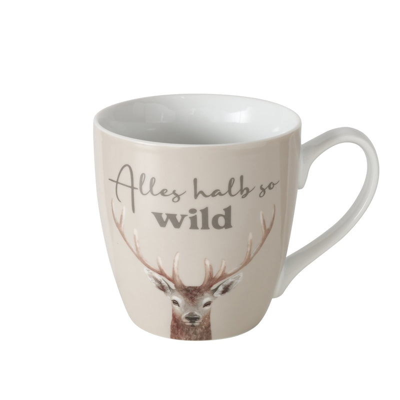 Set of 6 jumbo cups wild - deer motif, 480 ml