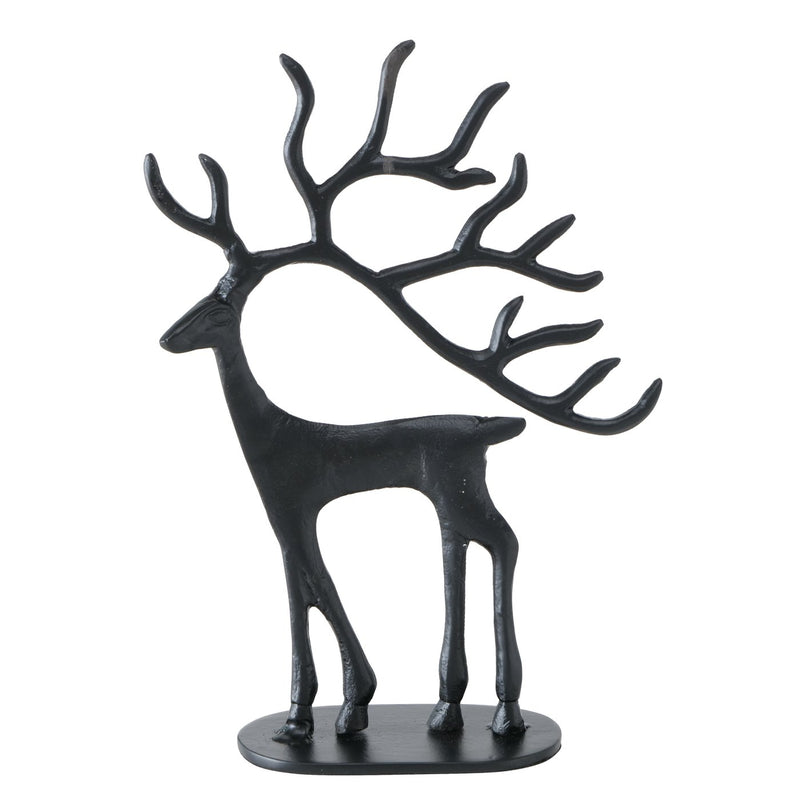 Modern elegance – deer figurine set 'Nero' in black, 3-piece
