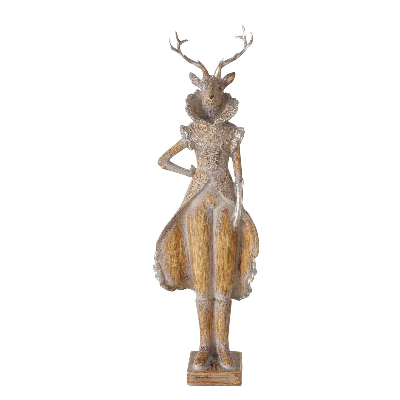 Dekofiguren Elanor Duo Hirschfigur Set Braun Kunstharz 42cm