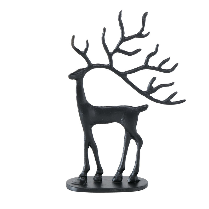 Modern elegance – deer figurine set 'Nero' in black, 3-piece