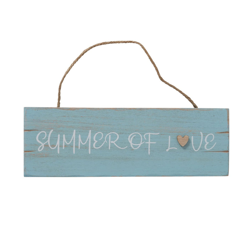 Set van 2 wanddecoratieborden "Summer of Love" - ​​roze en turquoise