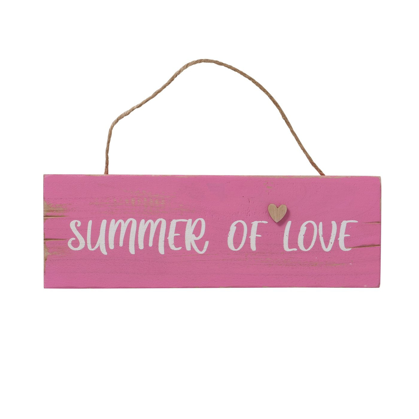 Set of 2 wall decoration signs "Summer of Love" - ​​pink and turquoise