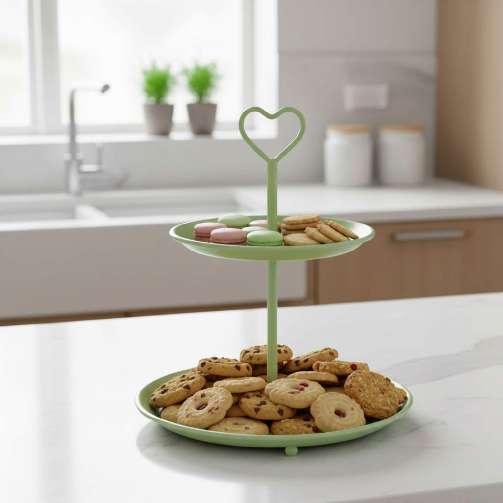 Sweetheart Green Etagere Zweistufig Gruen