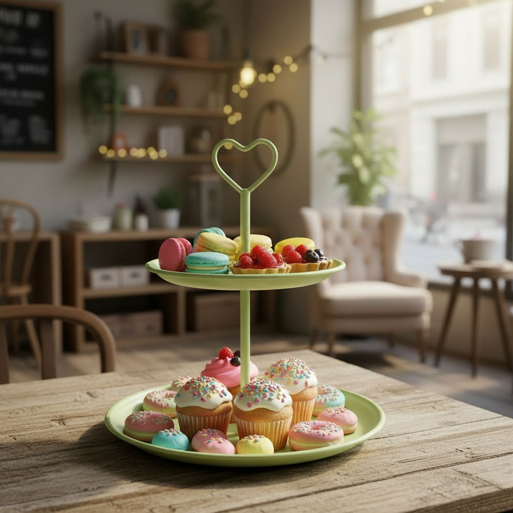 Sweetheart Green Etagere Zweistufig Gruen