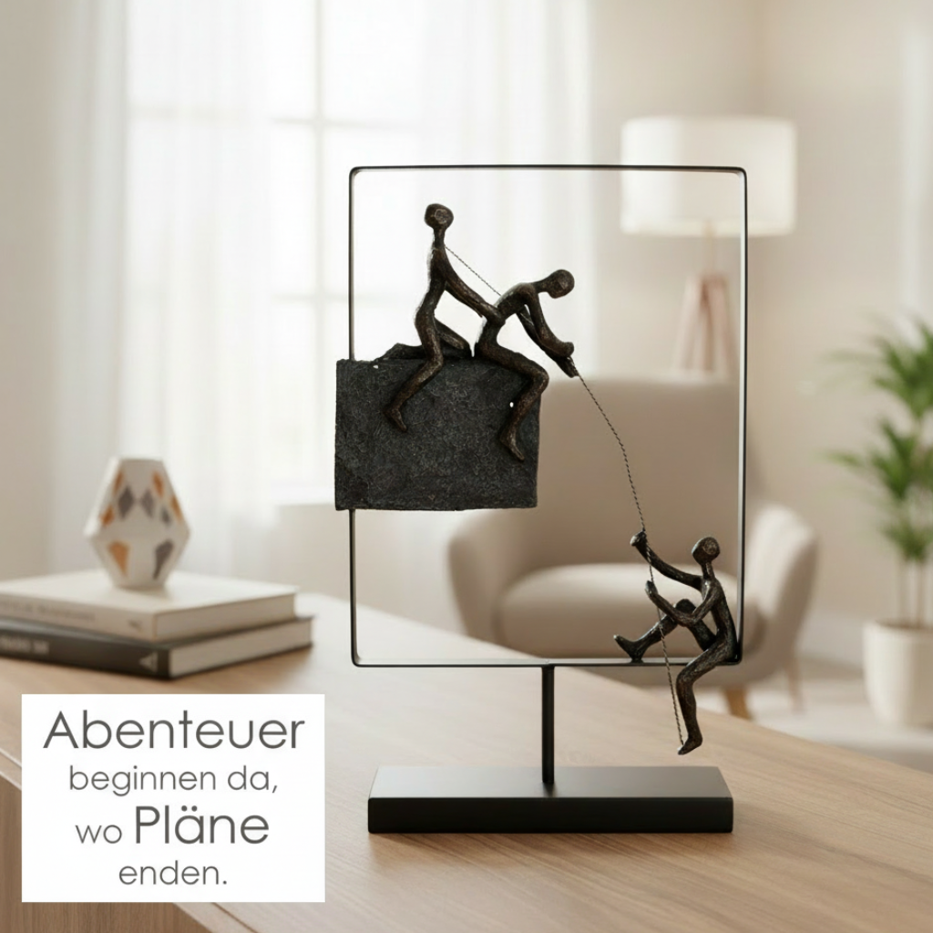 Deko Skulptur Experience Kletterer Figur Metall Harz modern 40cm