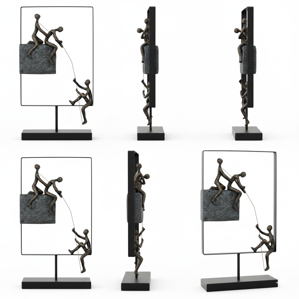 Deko Skulptur Experience Kletterer Figur Metall Harz modern 40cm