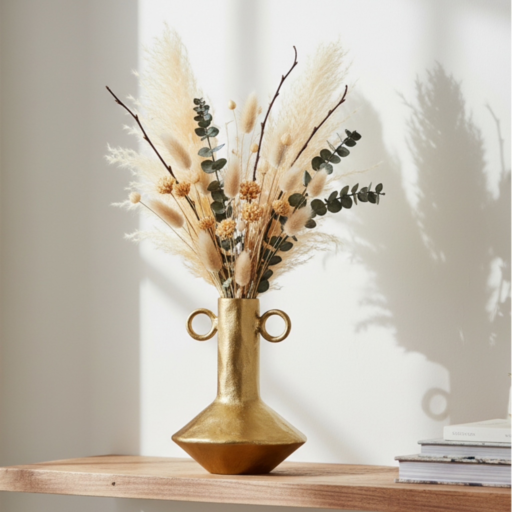 Ritual Vase Gold Aluminium Glänzend Elegant Modern 29cm