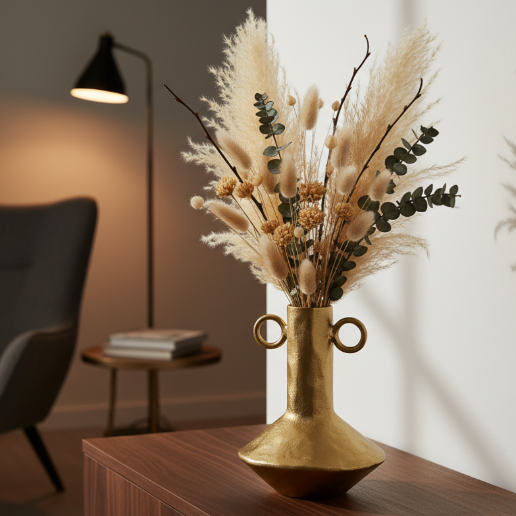 Ritual Vase Gold Aluminium Glänzend Elegant Modern 29cm