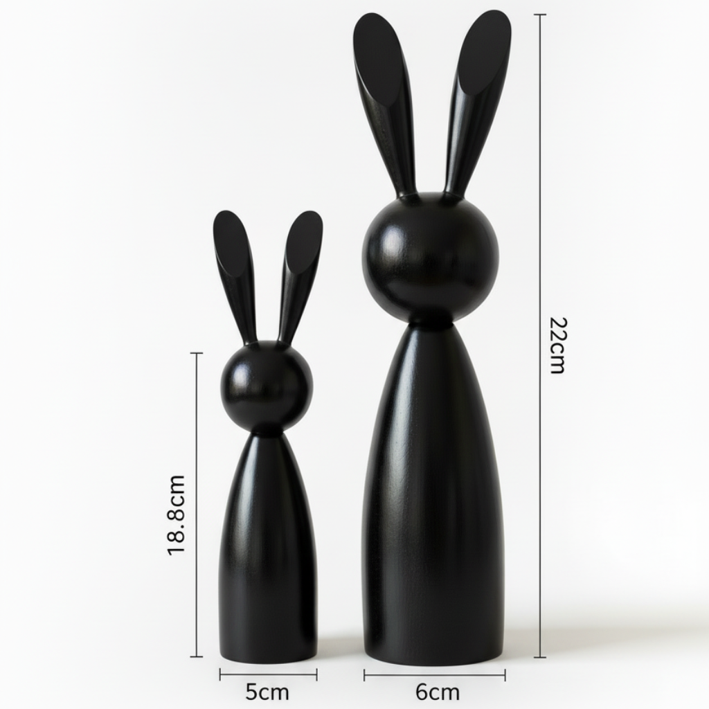 Osterhasen Holzfiguren Lotis 2-tlg. Set 18-22 cm