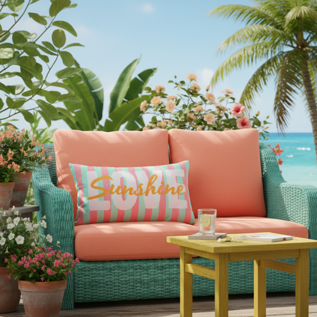 Kissen Sunshine 50x30 Bunt LOVE Design Indoor Outdoor Baumwolle