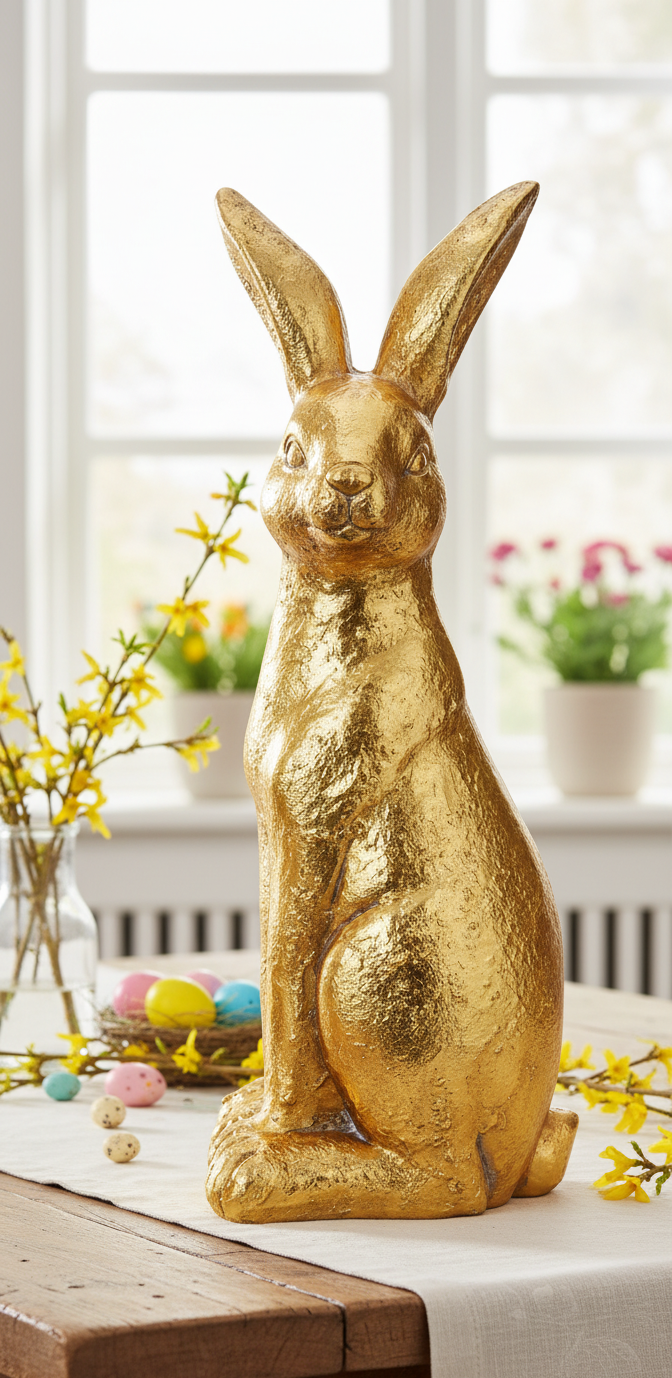 Goldhase Aurelio Dekofigur Höhe 38,5cm