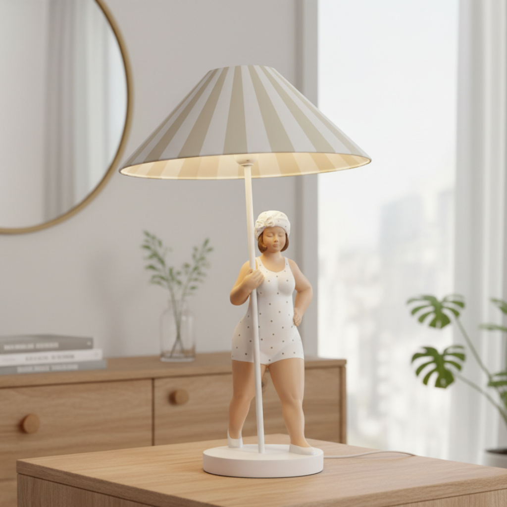 Tischlampe Badefigur Miss Marlene Retro Lampe in drei Farben