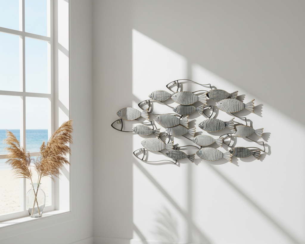 3D wall decoration object school of fish Pesce