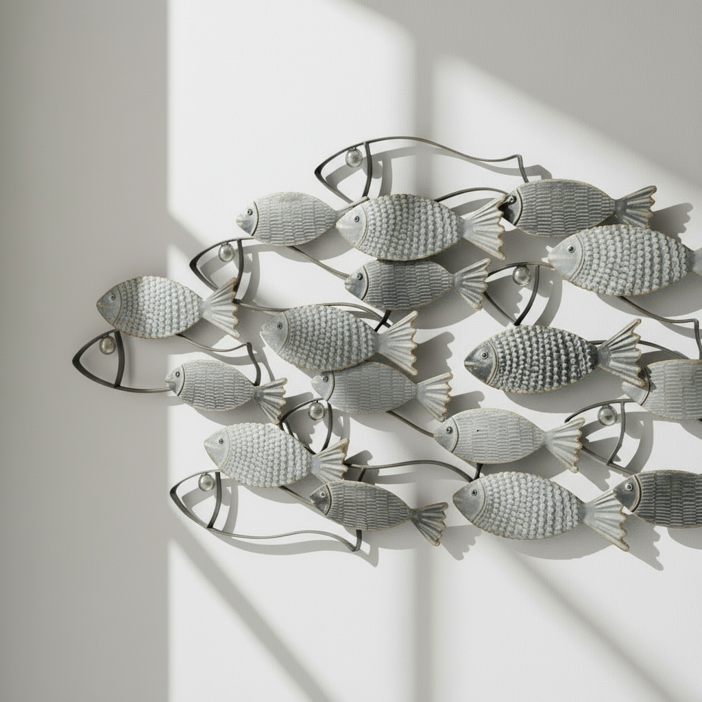 3D wall decoration object school of fish Pesce