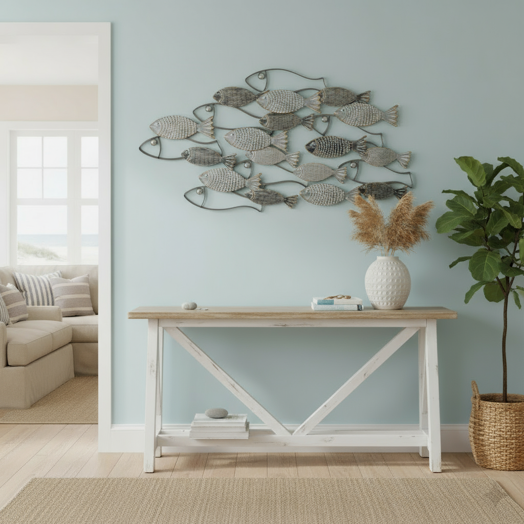 3D wall decoration object school of fish Pesce