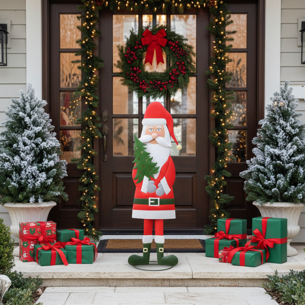 Kerstfiguur metalen figuur NoelPedro 115cm Kerstman binnendecoratie