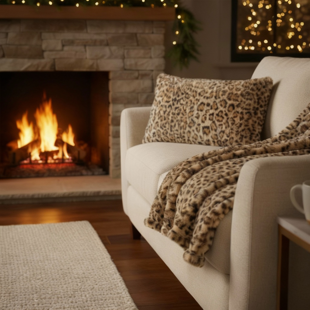 Kunstfell Kissen Savanna – Luxuriöses Leoparden Design für stilvolle Akzente