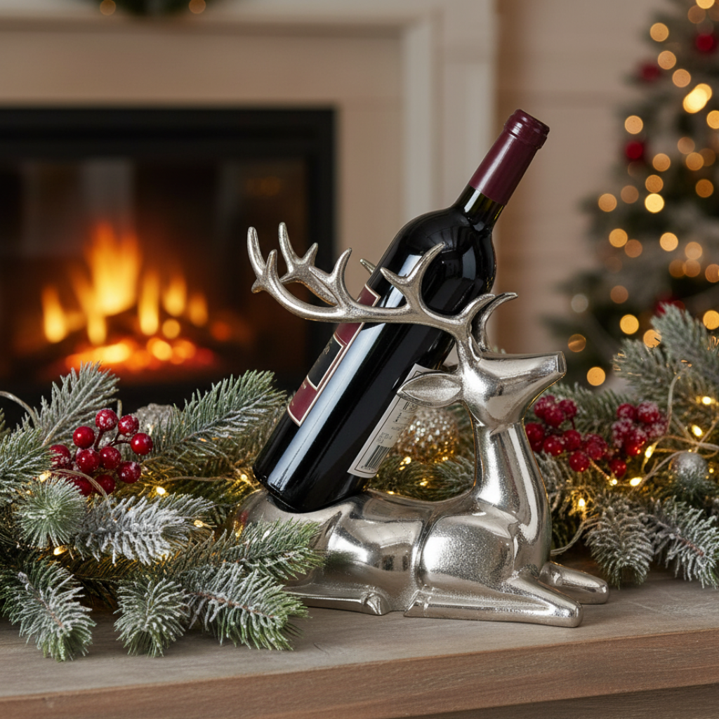 Bottle carrier Xadus - Artistic deer made of aluminum