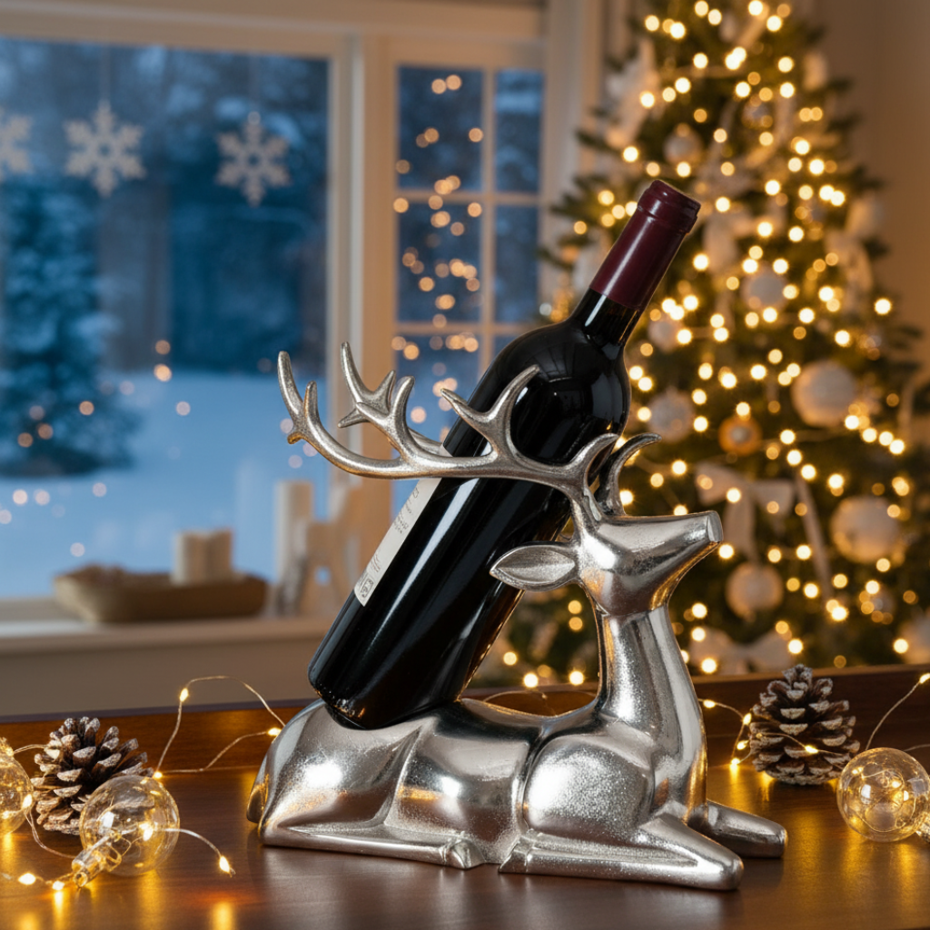 Bottle carrier Xadus - Artistic deer made of aluminum