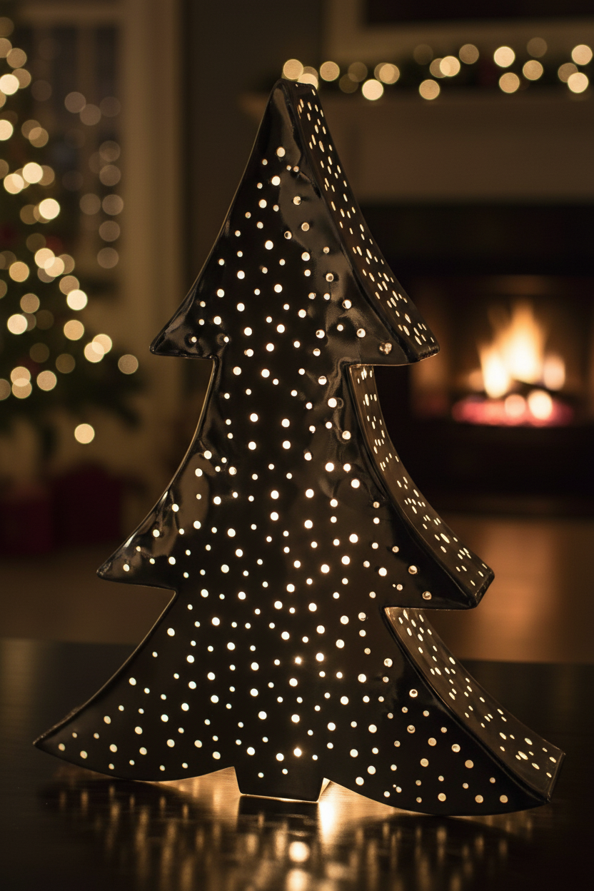 Weihnachtsdeko Baum Silver Shine Metall Silber 70cm