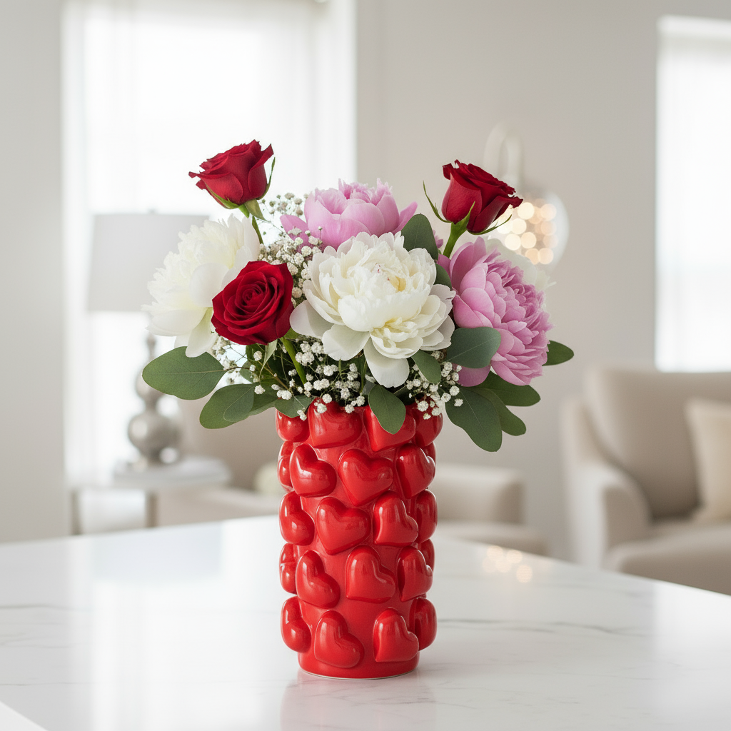 Vase mit Herzen – Romantische Deko für stilvolle Akzente