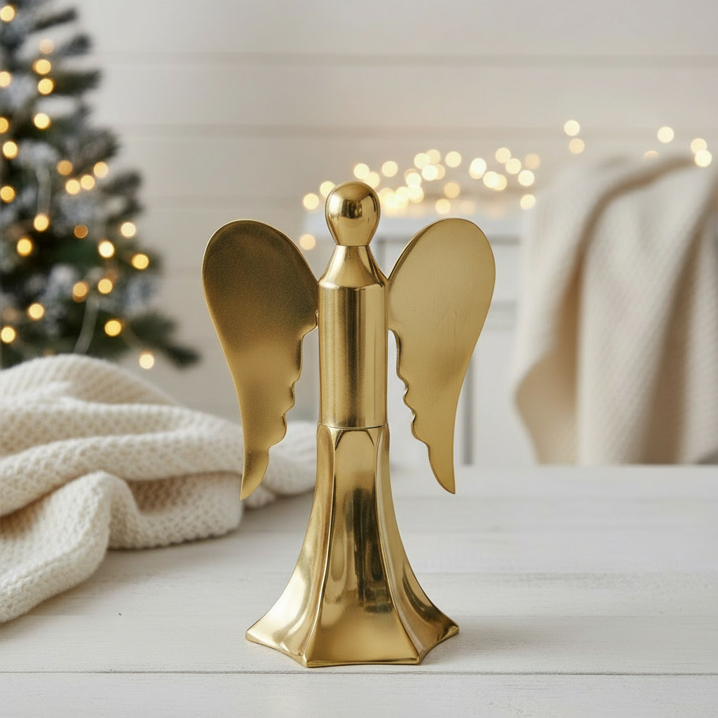 Dekoengel Angelique Gold aus Aluminium Handgefertigt Glänzend