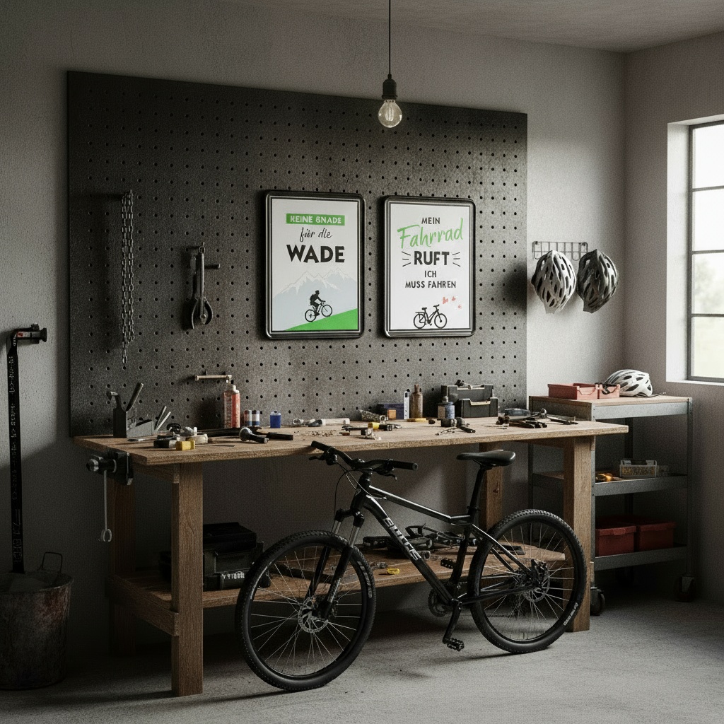 Metallschild Fahrradliebe rechteckig Wanddeko 2er Set