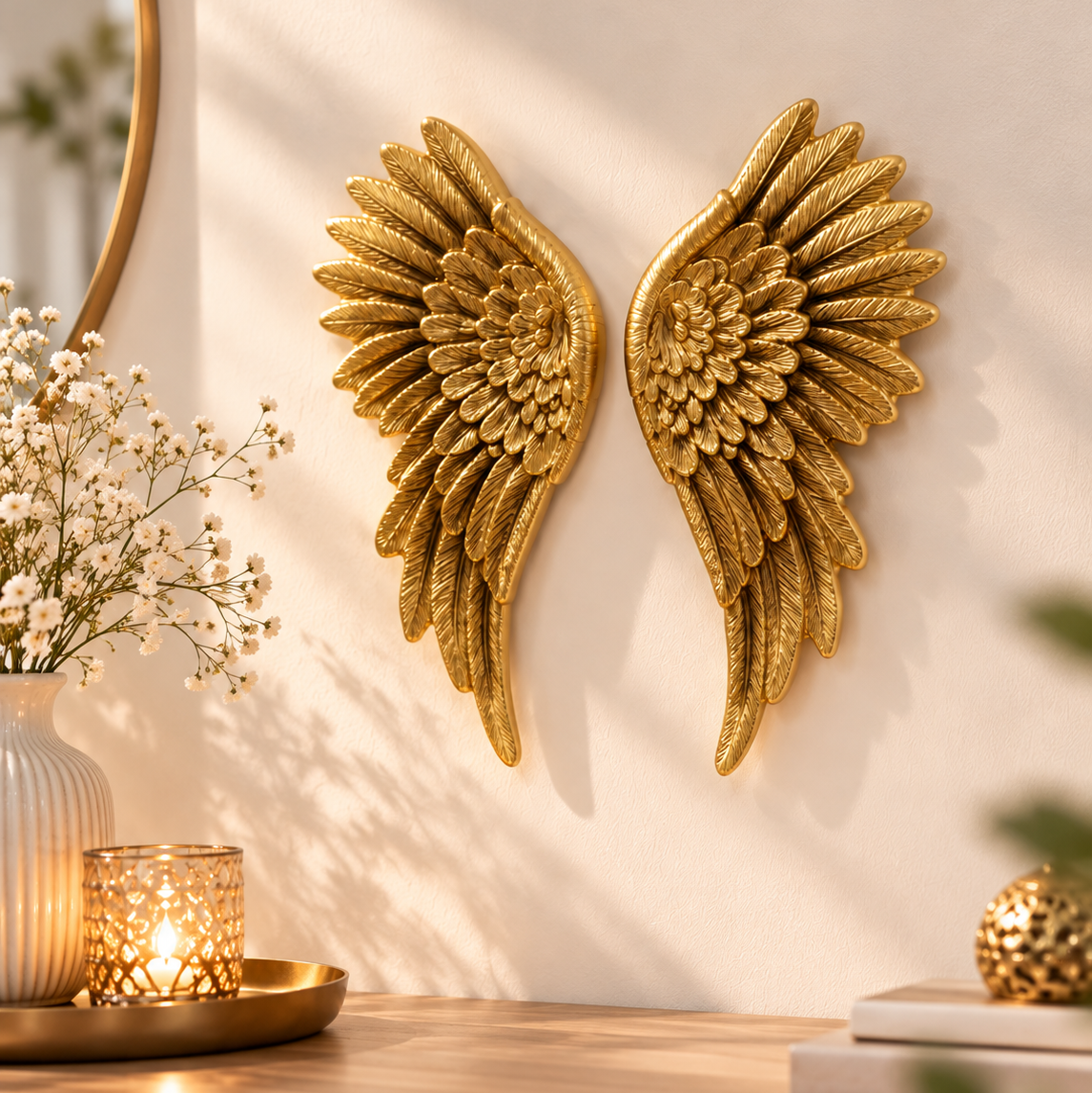 Wandobjekt Angel Engelsflügel Gold 36 cm