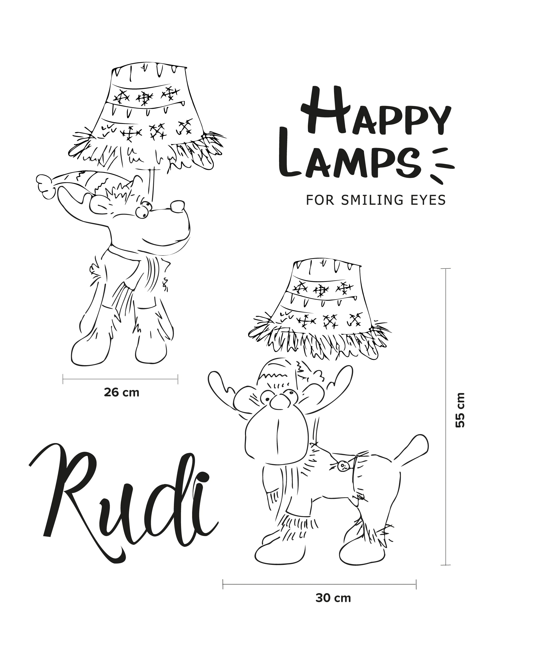 Rudi – charmante tafellamp in rendierdesign met feestelijke flair