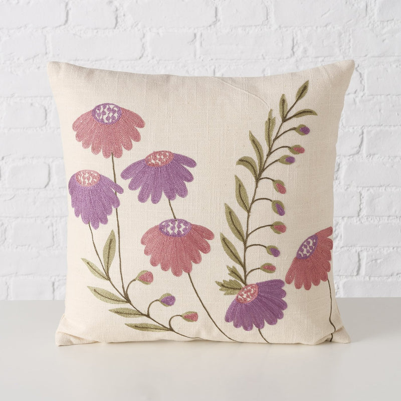 Handmade cushion Pilena with floral motif - unique decoration for your home