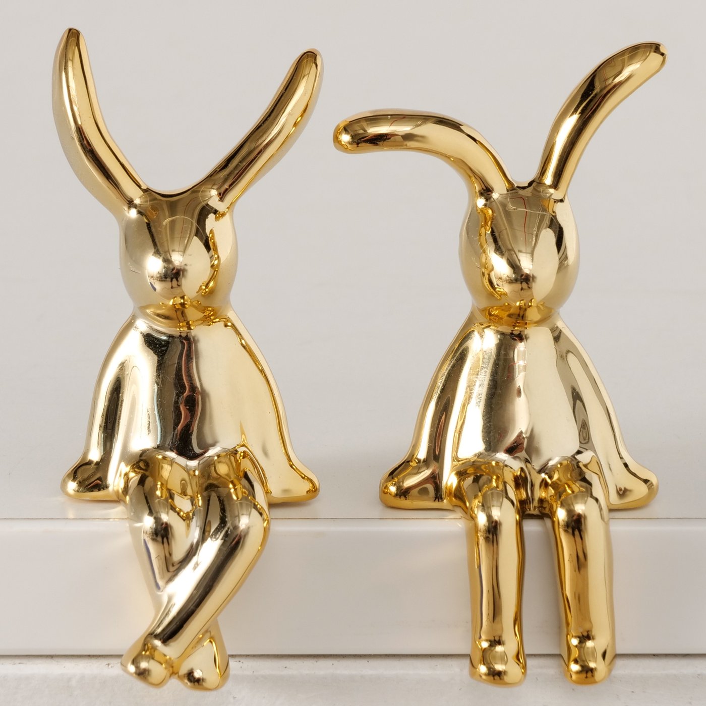 Avin Kantenhocker Hase Gold Keramik 2er Set