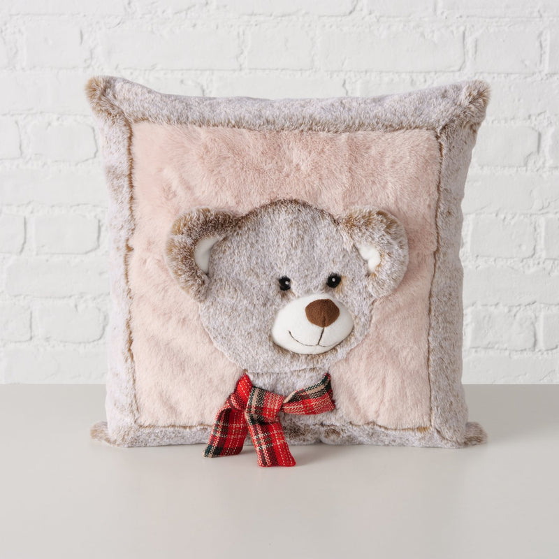 Knuffelbeer sierkussen Leon 35x35 cm