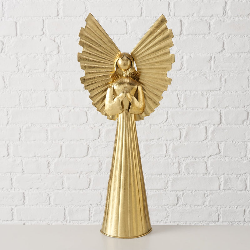 Metal decorative figure angel Nuriel in gold - 54 cm