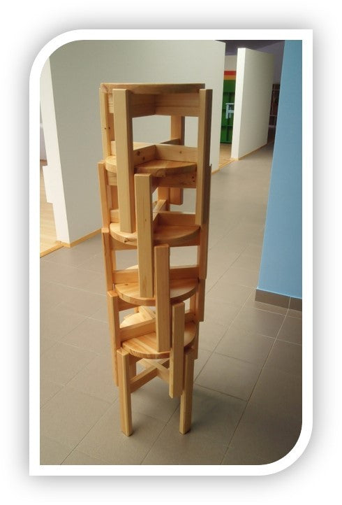 Leo Hocker stapelbar | Schemel Kiefer Massivholz | 100% Bio