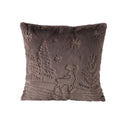 Winterliches Dekokissen mit Hirschmotiv in Beige oder Braun - 45x45 cm
