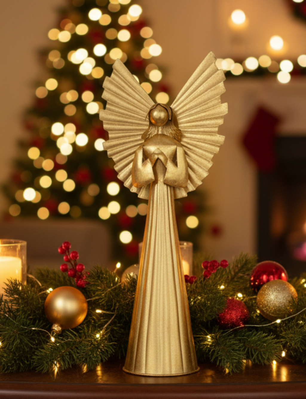 Nuriel Engel Dekofigur Gold Metall 65cm Hoch Elegant