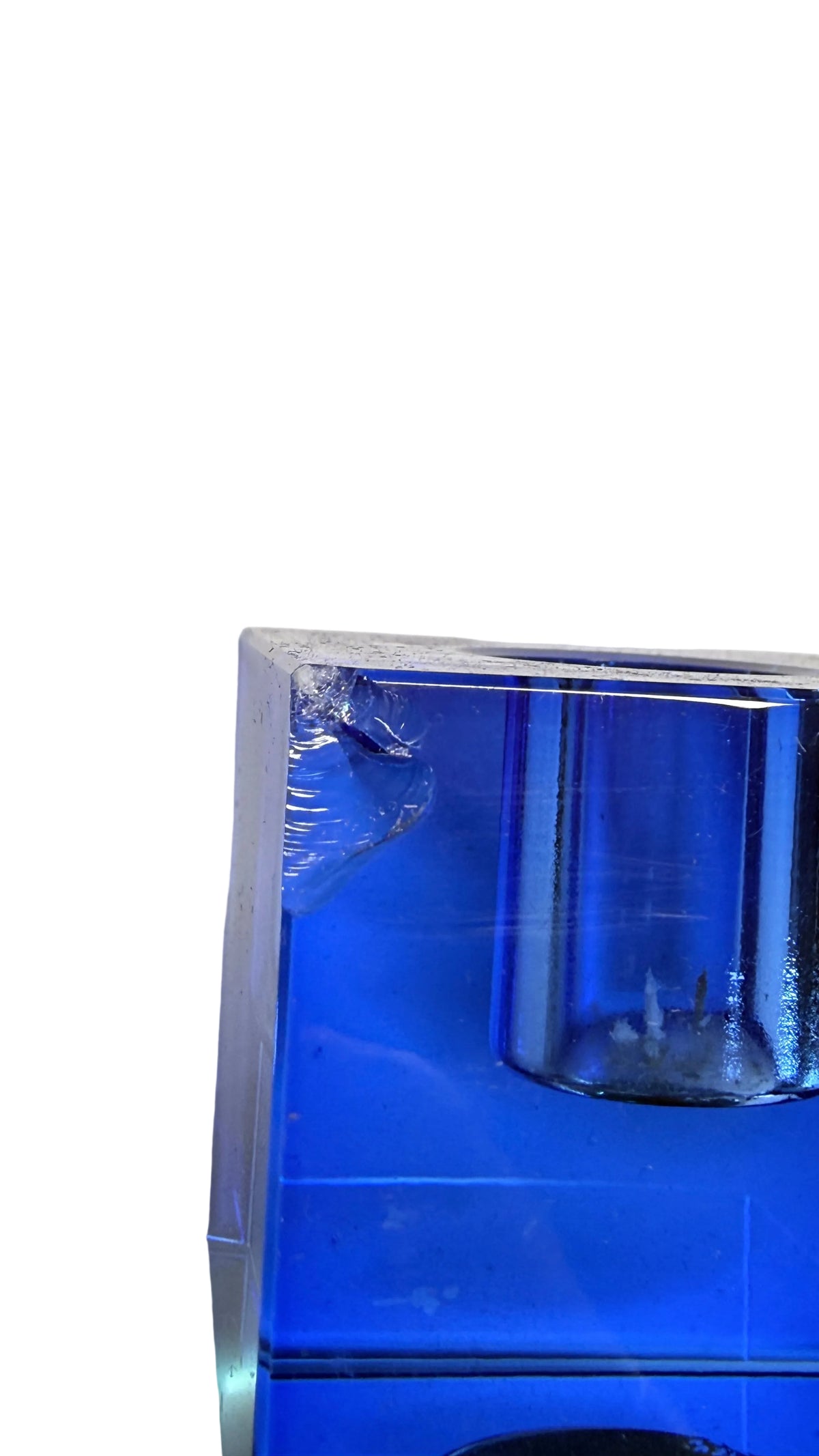 Kerzenleuchter Cylos mehrfarbig aus Kristallglas 14 cm B-Ware