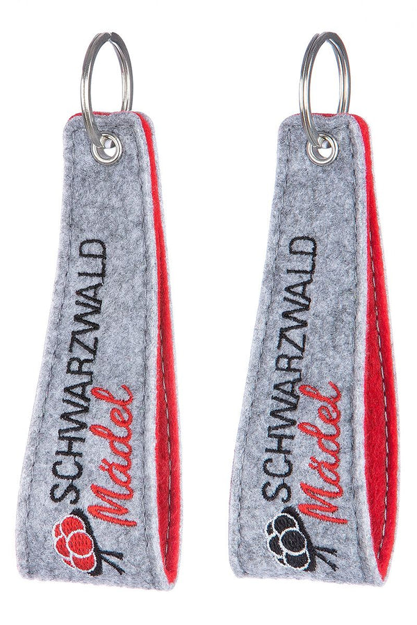 Black Forest Girl Felt Keychain with Bollenhut, Set of 24