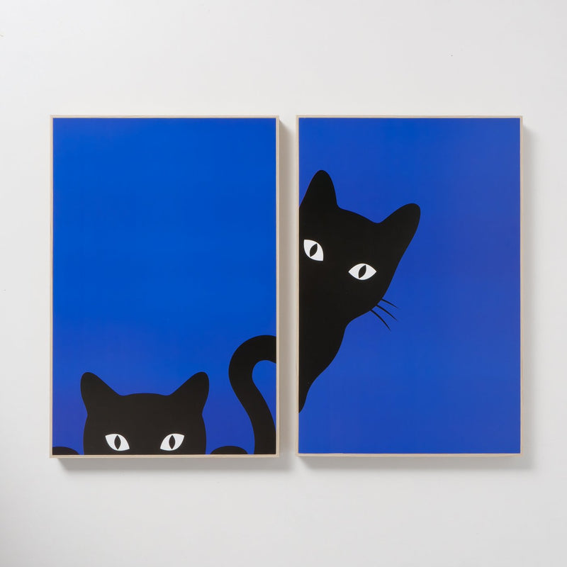 Framed Poster Ciao Gatto (Set of 2) Cats Wall Art