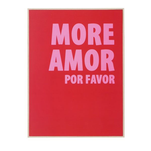 Picture 'Amor' with life-affirming saying – energy in pink and red