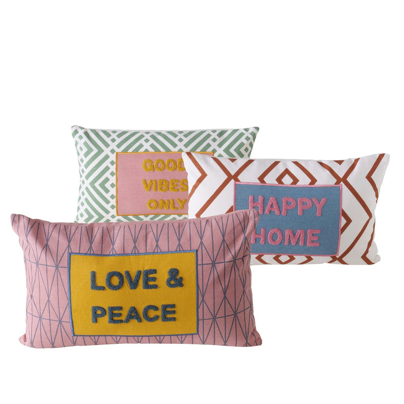 Positiviteitskussenset met inspirerende boodschappen