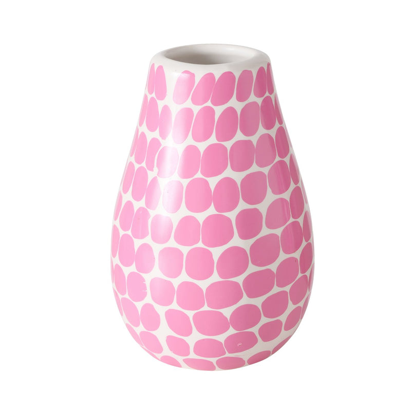 3er-Set Vasen Bliss in Rosa mit Punktemuster – Handbemalte Keramik