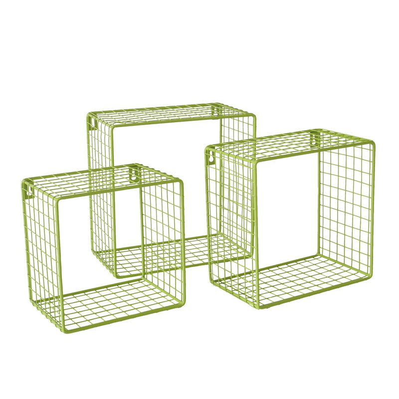 3-piece Bamba wall shelf set in green Stylish &amp; functional for your home