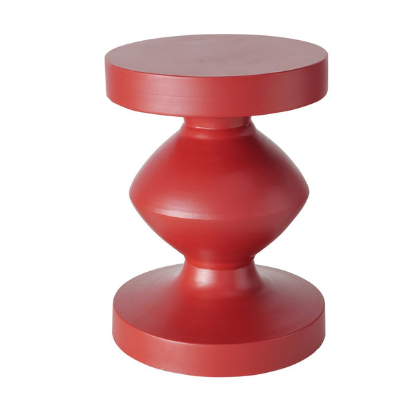 Modern side table Shaly in matt red – round metal design for stylish interior
