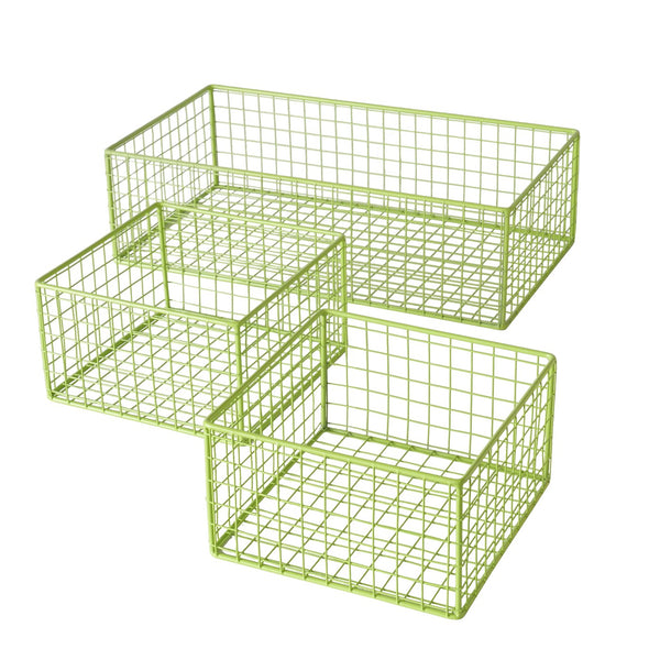Green basket trio 'Bamba' – decorative organizer 