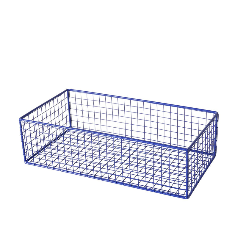 Multifunctional wire basket set of 3 'Bamba' in bright blue 