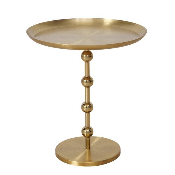 Elegant side table in gold look with high gloss finish, 50 cm high