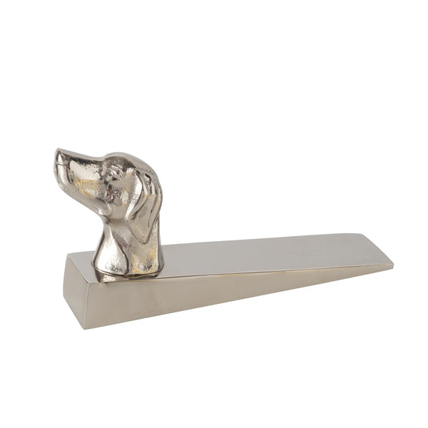 Doorstop Dog – Stylish and handmade door holder in shiny silver